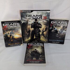 Gears of War 4 Book Lot Set Traviss 3 BradyGames Ballantine Gate Anvil First Ed.